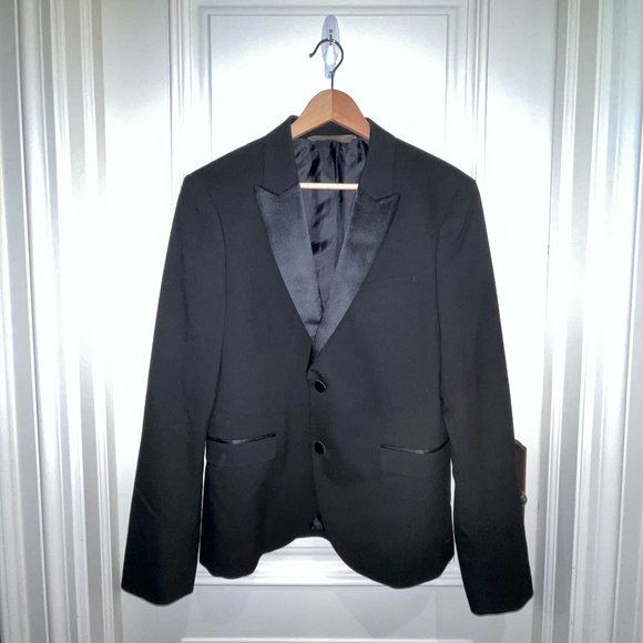 ZARA Man Satin Lapel Tuxedo Suit Jacket - Picture 1 of 6